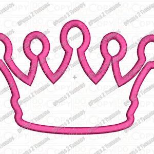 May include: A pink crown with five points, outlined in a darker shade of pink.