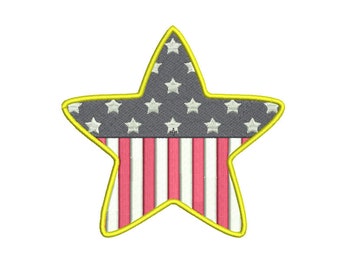Star Flag Embroidery Design in 3x3 4x4 and 5x7 Sizes