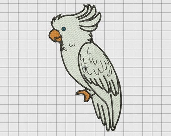 Cockatoo Parrot Embroidery Design in 3x3 4x4 5x5 6x6 and 7x7 Sizes