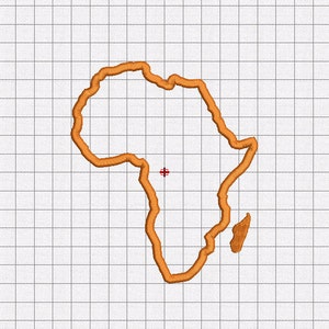 Borduurontwerp stoffen Afrika continent in de maten 4 x 4, 5 x 7 en 6 x 10