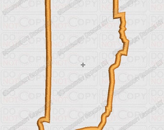 Rhode Island State Applique Embroidery Design in 4x4 and 5x7 Sizes