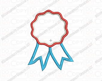 Award Ribbon Applique Embroidery Design in 3x3 4x4 and 5x5 Sizes