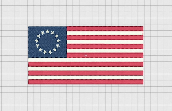 Ross vlag USA koloniën borduurwerk ontwerpen in 4 x | Etsy