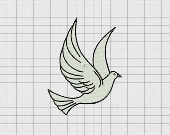 Dove Peace Bird Embroidery Design in 3x3 4x4 5x5 and 6x6 Sizes