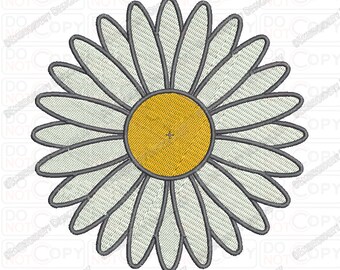 Daisy Flower Embroidery Design in 2x2 3x3 4x4 and 5x5 Sizes