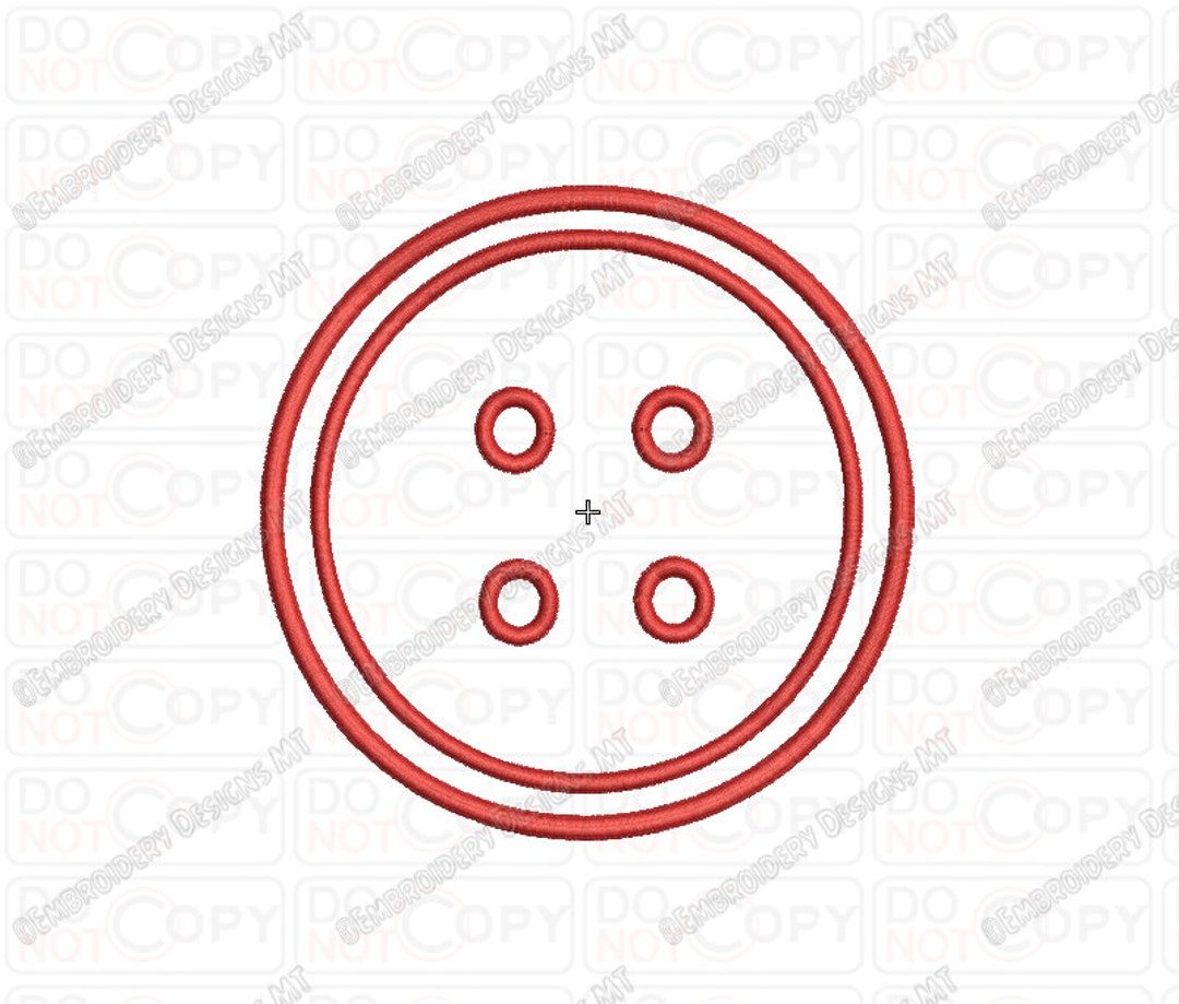 Button 1 Layer Applique Embroidery Design in 1x1 2x2 3x3 4x4 and 5x5 ...
