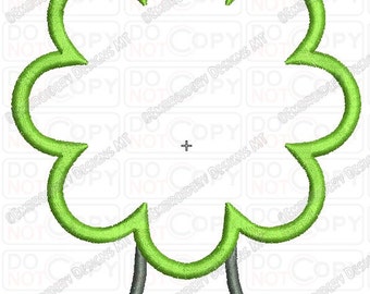Bushy Tree and Trunk  Applique Embroidery Design in 4x4 and 5x7 Sizes