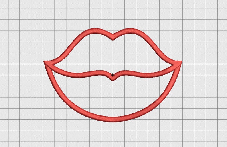 Lips Applique Embroidery Design in 3x3 4x4 5x5 and 6x6 Sizes image 1