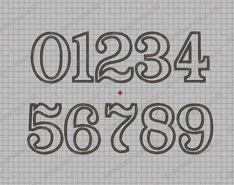 Typewriter Birthday Number Set Applique Machine Embroidery Design 0,1,2,3,4,5,6,7,8, AND 9 in 3x3 4x4 AND 5x5 Sizes