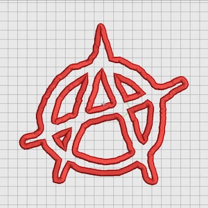 Anarchy Symbol Applique Embroidery Design in 4x4 5x5 6x6 and 7x7 Sizes