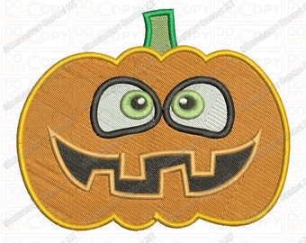 Jackolantern Pumpkin Halloween Full Stitch Embroidery Design in 3x3 4x4 and 5x7 Sizes