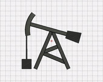 Oil Rig Embroidery Design in 2x2 3x3 4x4 5x5 and 6x6 Sizes