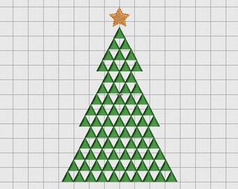 Christmas Tree Mosaic Embroidery Design in 3x3 4x4 5x5 and 6x6 Sizes