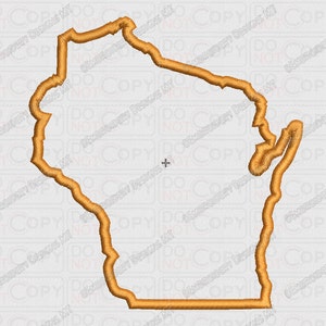 Borduurontwerp met stoffen van Wisconsin State in de maten 4 x 4 en 5 x 7