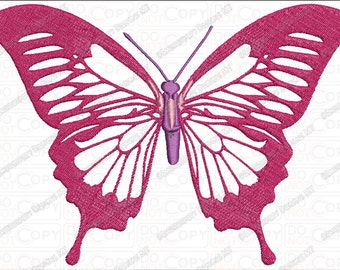 Diseño clásico de bordado de mariposa real en tamaños 4x4 y 5x7