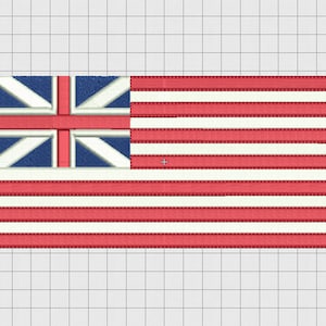 Grand Union Flag USA 1776 Embroidery Design in 4x4 and 5x7 Sizes