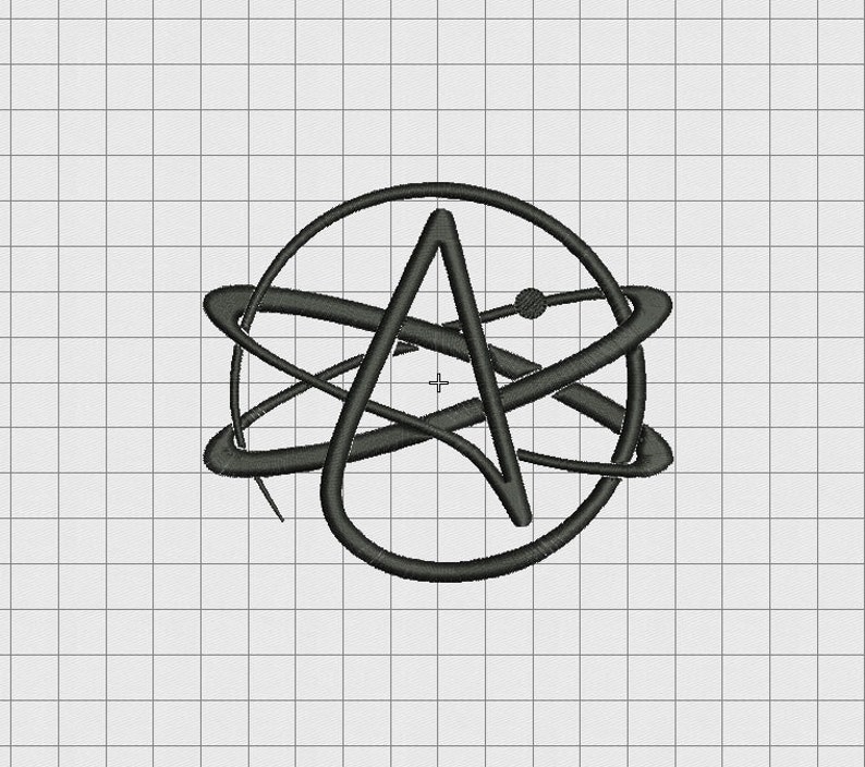 Atheist Symbol Embroidery Design in 2x2 3x3 4x4 5x5 and 6x6 Sizes image 1