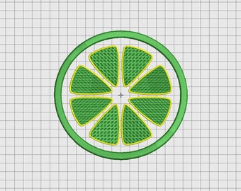 Aplique de bordado de fatia de fruta limão limão laranja em tamanhos 3x3 4x4 5x5 e 6x6