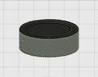 Hockey Puck Mini Full Stitch Embroidery Design in 1x1 2x2 3x3 and 4x4 Sizes