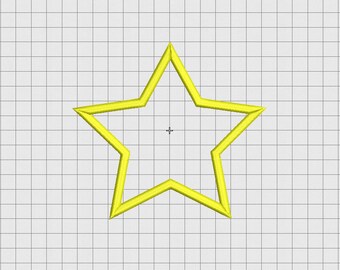 Star Applique Embroidery Design in 2x2 3x3 4x4 and 5x5 Sizes