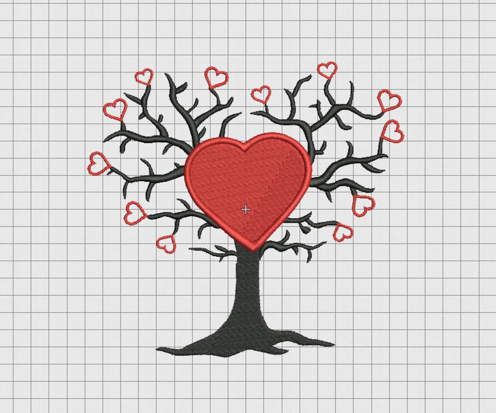 Albero della vita cuore ricamo Design 4 x 4 6 5 x 5 x 6 e 7 x 7