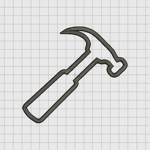 May include: A black outline of a hammer tool.