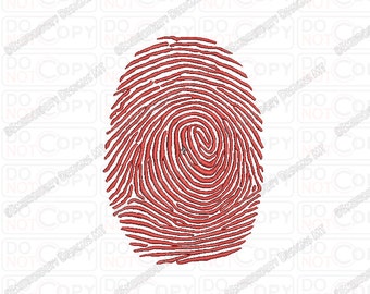Fingerprint Embroidery Design in 2x2 3x3 4x4 and 5x5 Sizes