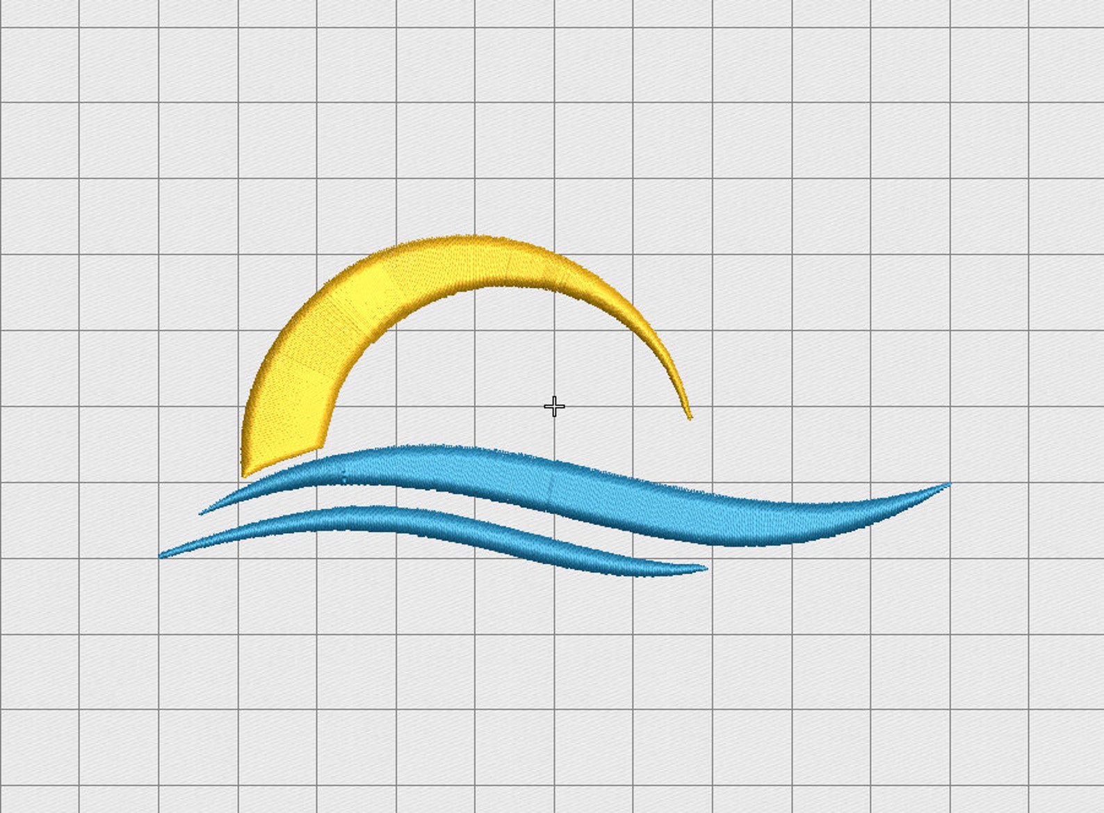 Sun and Waves Embroidery Design in 3x3 4x4 and 5x5 Sizes Etsy