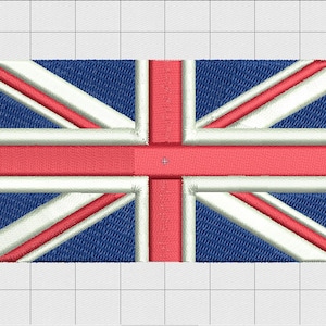 Union Jack United Kingdom Flag Embroidery Design in 2x2 3x3 4x4 5x5 6x6 and 7x7 Sizes