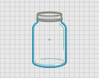 Mason Jar 2 Layer Applique Embroidery Design in 4x4 5x5 and 6x6 Sizes