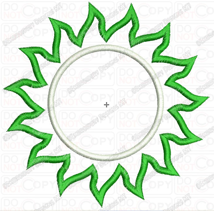 Sun Wavy Rays Applique Embroidery Design in 4x4 and 5x7 Sizes - Etsy