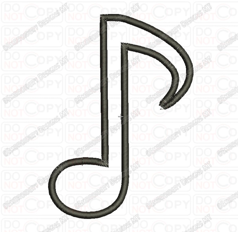 Eighth Musical Note Applique Embroidery Design in 2x2 3x3 4x4 5x7 - Etsy