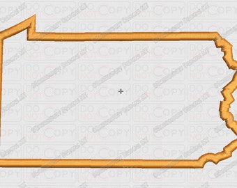 Pennsylvania State Applique Embroidery Design in 4x4 and 5x7 Sizes