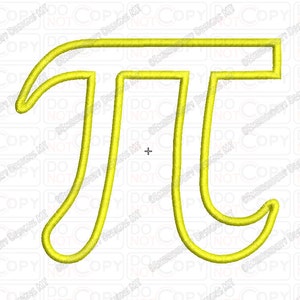 May include: A yellow outline of the mathematical symbol pi.