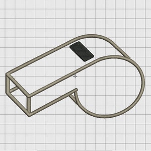 Whistle Referee Applique Embroidery Design in 3x3 4x4 and 5x7 Sizes