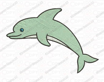 Diseño de bordado con puntada de relleno de delfín en tamaños de 2x2, 3x3, 4x4 y 5x7