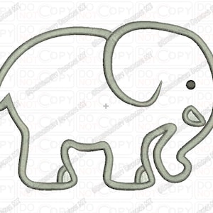 May include: A gray outline of an elephant with a black eye. The elephant is facing the right side of the image.