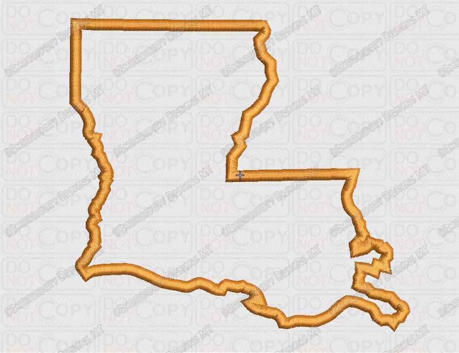 Louisiana State Applique Embroidery Design in 4x4 and 5x7 Etsy