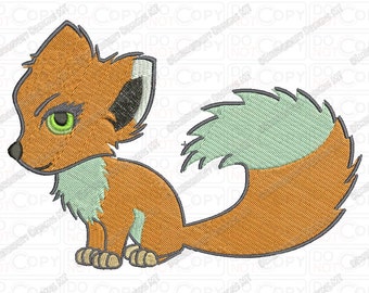 Fox Embroidery Design in 3x3 4x4 and 5x7 Sizes