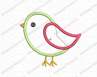 Bird Tweet 2 Layer Applique Embroidery Design in 2x2 3x3 4x4 and 5x5 Sizes
