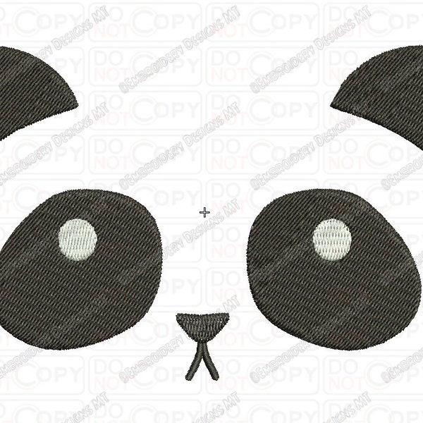 Panda Bear Face Embroidery Design in 2x2 3x3 4x4 and 5x7 Sizes