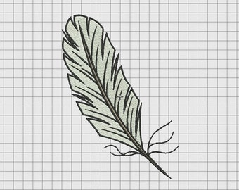 Feather Quill Embroidery Design in 2x2 3x3 4x4 and 5x7 Sizes