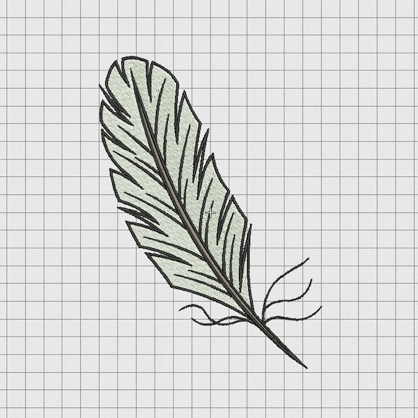 Feather Quill Embroidery Design in 2x2 3x3 4x4 and 5x7 Sizes