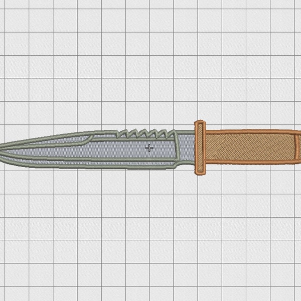 Combat Tactical Knife Embroidery Design in 4x4 5x5 6x6 and 7x7 Sizes