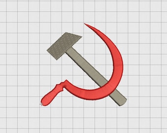 Hammer und Sichel Kommunismus Symbol Stickdatei in den Größen 12x2,3x3 und 10x10