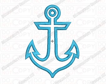 Anchor Applique Embroidery Design in 3x3 4x4 and 5x5 Sizes