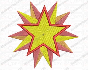 Stickdatei Sonne Stern in den Grössen 3x3, 4x4 und 5x7