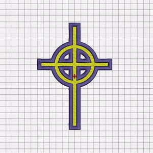 Celtic Cross Fill Stitch Embroidery Design in 2x2 3x3 4x4 5x5 6x6 and 7x7 Sizes