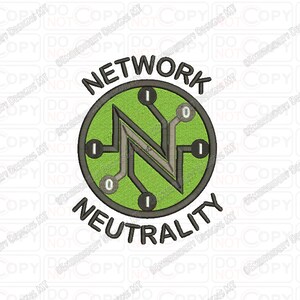 Network Neutrality Logo Embroidery Design with/without text in 2x2 3x3 4x4 5x5 6x6 and 7x7 Sizes