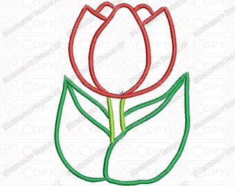 Desenho de bordado com aplique de flor rosa nos tamanhos 3x3, 4x4 e 5x7
